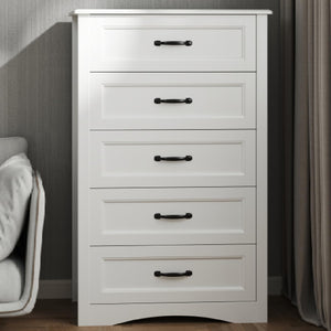 5-Drawer Wood Dresser Storage Cabinet