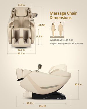 Full Body Zero Gravity Massage Chair – SL-Track, AI Control, Shiatsu, Beige