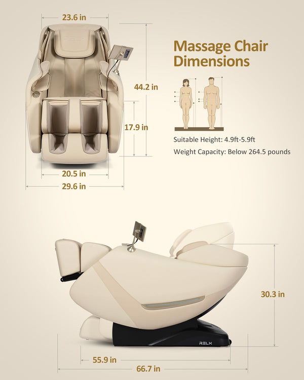 Full Body Zero Gravity Massage Chair – SL-Track, AI Control, Shiatsu, Beige