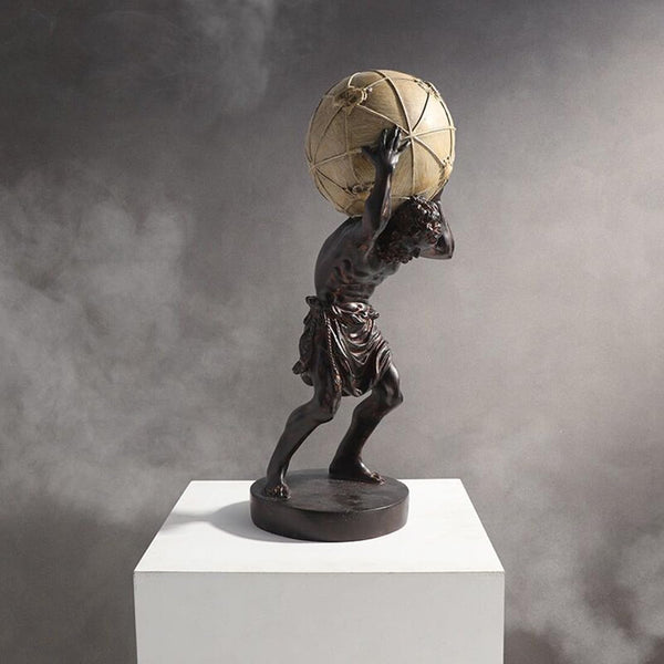 Greek Atlas Holding World Statue – Resin Sculpture Figurine 16.5 Inch