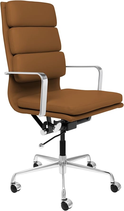 Tall Back Padded Management Office Chair with Chrome Frame & Aluminum Base