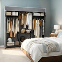 Heavy Duty Clothes Rack with Cover & Adjustable Shelves