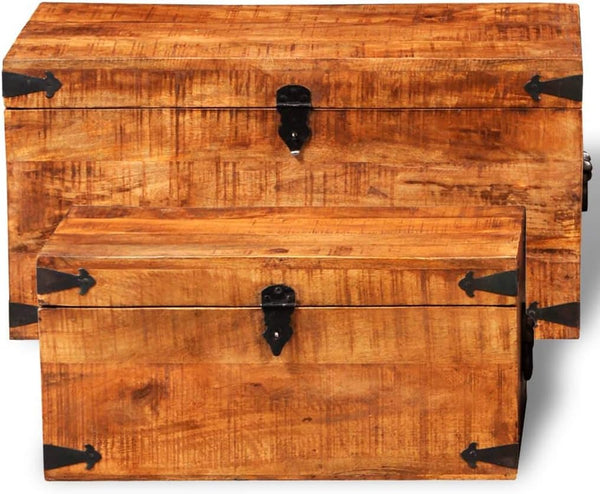 Mango Wood Storage Chest Set of 2