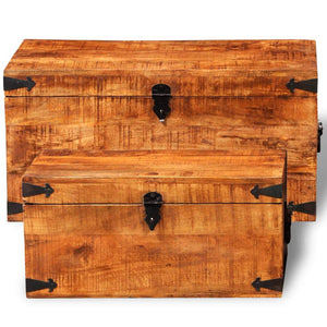 Mango Wood Storage Chest Set of 2