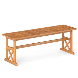 Acacia Wood Outdoor Bench – Slatted Seat, 800 lbs Capacity