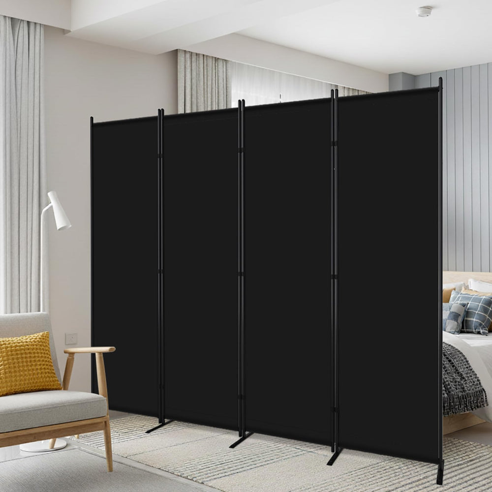 4-Panel Room Divider, 6 ft Folding Privacy Screen