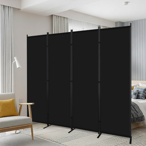 4-Panel Room Divider, 6 ft Folding Privacy Screen