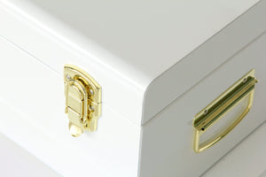Metal Decorative Storage Trunk Set of 2 with Locking Clasps