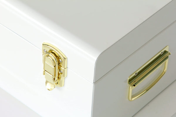 Metal Decorative Storage Trunk Set of 2 with Locking Clasps