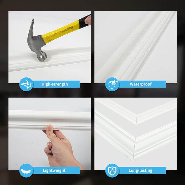 Bilinear Frame Wall Molding Set – 6 Frames, Glue-On, Polystyrene