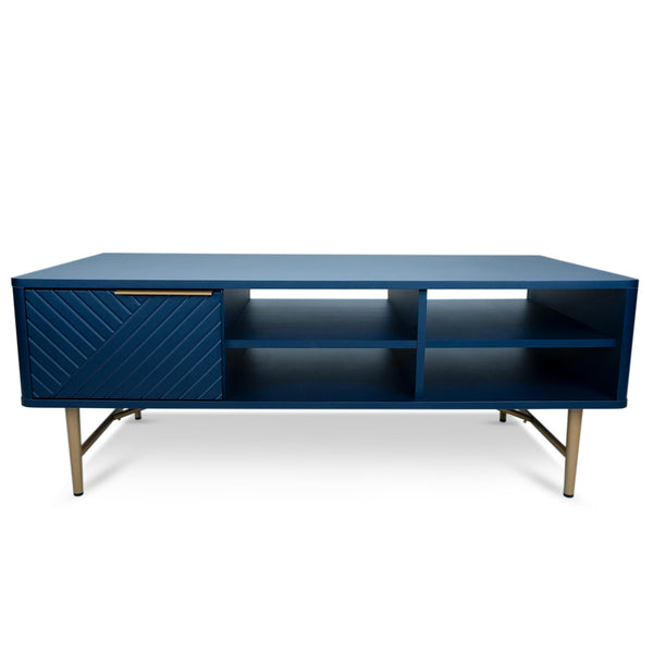 Modern Coffee Table with Storage – Navy Blue