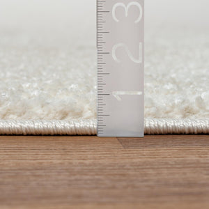 Cream Moroccan Area Rug – High-Low Pile, Stain-Resistant Polypropylene