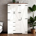 70" Farmhouse Wardrobe Closet with 3 Doors & 3 Drawers