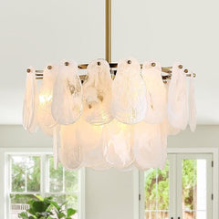 Cloud Glass Chandelier – Gold Modern Ceiling Light Fixture