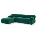 L-Shaped Modular Sectional Sofa with Reversible Ottoman – Green
