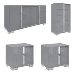 4-Piece Bedroom Dresser Set with High Gloss UV Finish