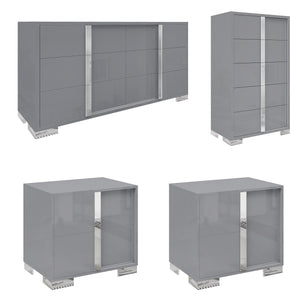 4-Piece Bedroom Dresser Set with High Gloss UV Finish