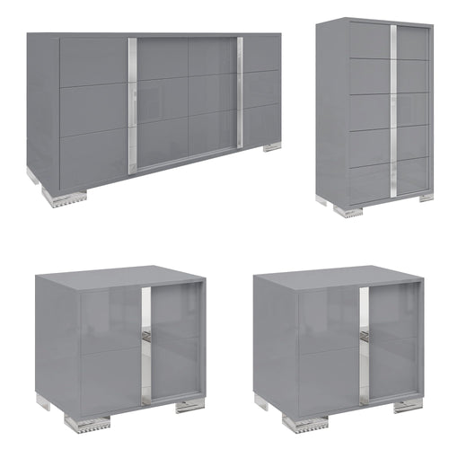 4-Piece Bedroom Dresser Set with High Gloss UV Finish