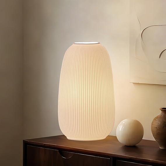 Ceramic Table Lamp with Seashell Shade