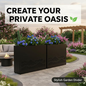 Metal Rectangular Planter Box — 38" Raised Garden Bed, Galvanized Steel, Easy Assembly
