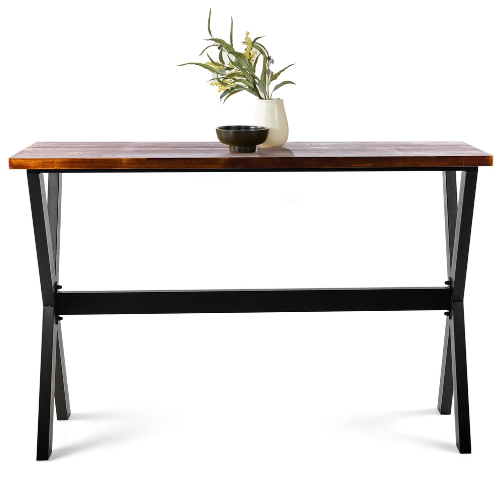Rectangular Bar Height Pub Table with Metal Frame