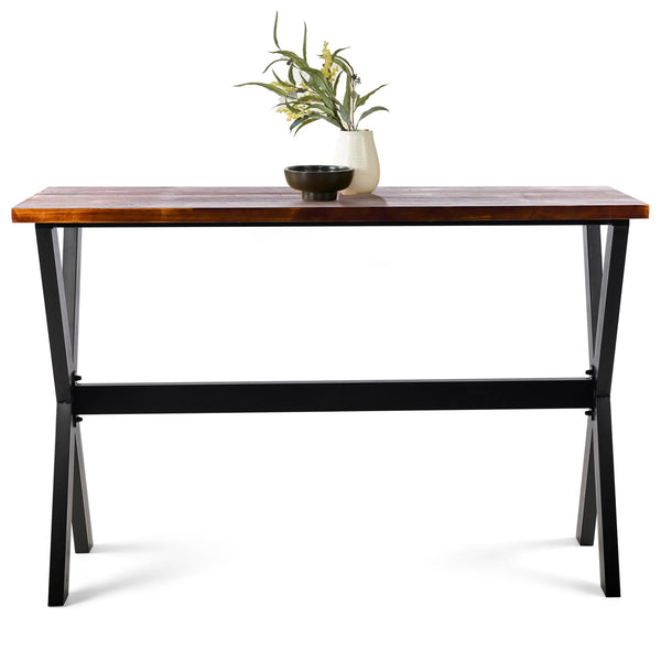 Rectangular Bar Height Pub Table with Metal Frame