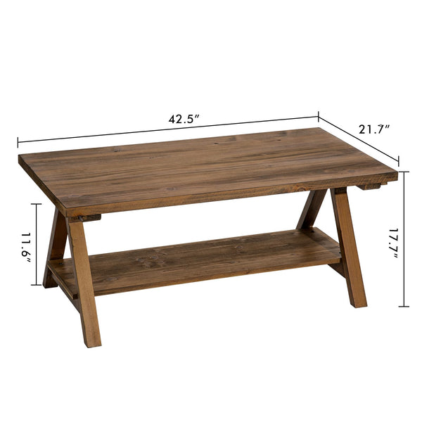 2-Tier Solid Wood Farmhouse Coffee Table