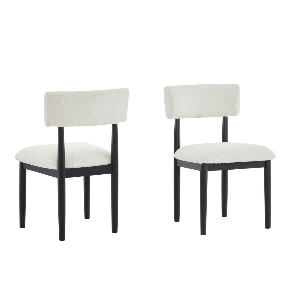 Boucle Upholstered Dining Chairs Set of 2