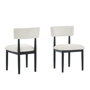 Boucle Upholstered Dining Chairs Set of 2