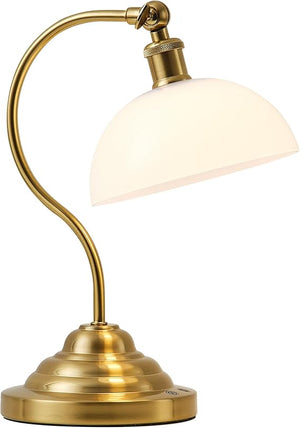 Cordless LED Table Lamp with Swing Arm & Plastic Shade