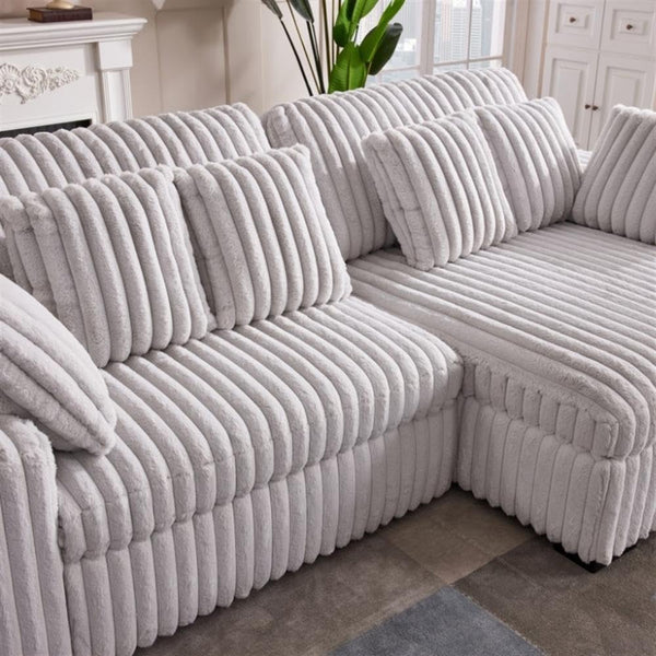 Convertible Sectional Sofa with Power Recliner & USB Charging