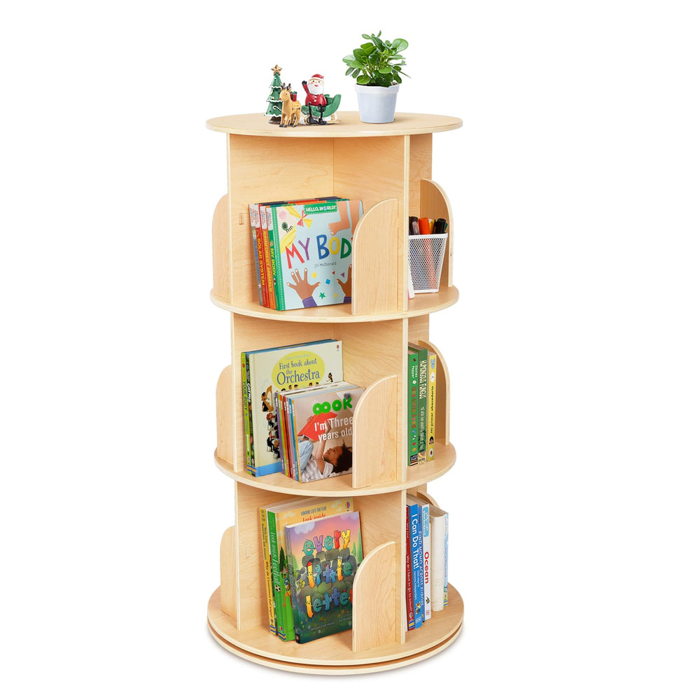 Rotating Corner Bookshelf – 2, 3 & 4-Tier Wood Bookcase