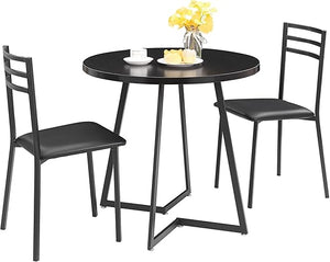5-Piece Round Dining Table Set with 4 Upholstered Chairs