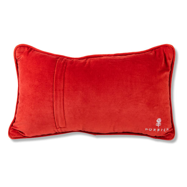 Needlepoint Throw Pillow – Wool Embroidered Accent Pillow 9" x 15"