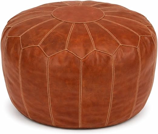 Square Leather Pouf Ottoman – Unstuffed Footstool