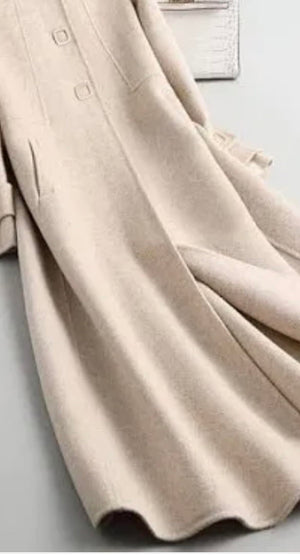 Ivory Vanilla Wool Coating Fabric by the Yard