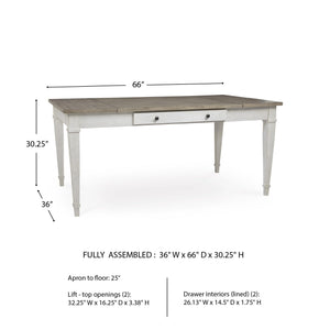 Farmhouse Rectangular Dining Table with Storage
