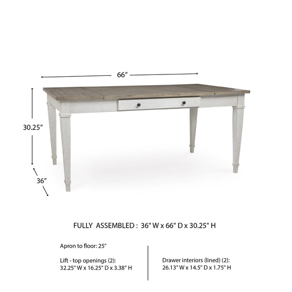 Farmhouse Rectangular Dining Table with Storage