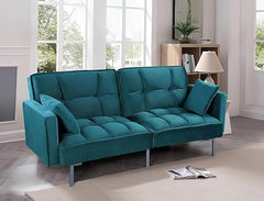 Velvet Convertible Sleeper Sofa Bed