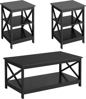 3-Piece Living Room Table Set – Coffee Table & 2 End Tables