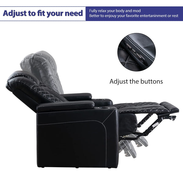 Electric Power Recliner Chair with USB Ports & Cup Holders