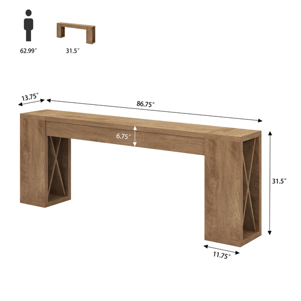 86.75-Inch Extra Long Console Table – Brown