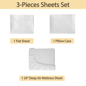 Air Mattress Sheet Set – Deep Pocket Fitted Sheets for 16–24 Inch Air Beds