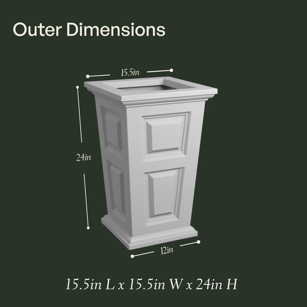 24-Inch Self-Watering Tall Planter, 2-Pack – Indoor & Outdoor