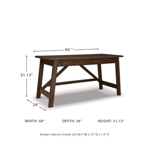 Rustic Industrial Home Office Desk with Drawers