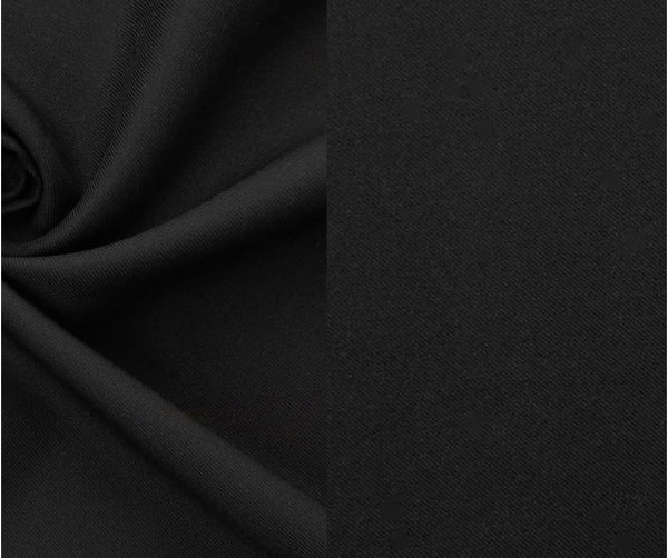 100% Wool Gabardine Fabric by the Yard – Black