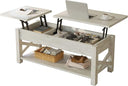 Lift Top Coffee Table with Hidden Storage & Open Shelf