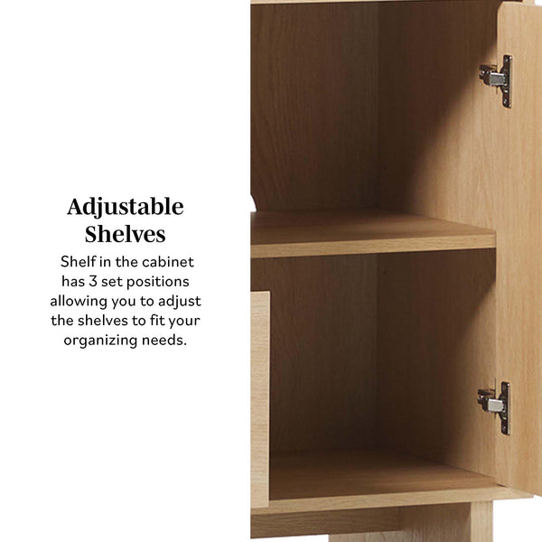 63-Inch Scandinavian Sideboard with 2 Doors & 2 Drawers
