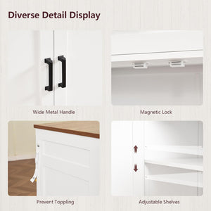 Buffet Cabinet with Storage, Drawers & Adjustable Shelves