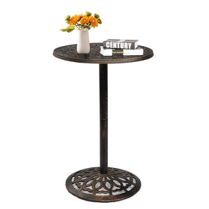 Round Outdoor Bar Table – Cast Aluminum Patio Pub Table